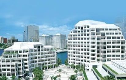 Miami office building with blue sky